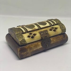 Vintage Rare Bone /Brass Trinket, Unique Jewelry Box Handmade